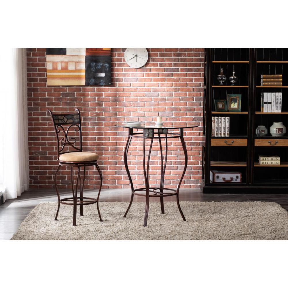 Beau Swivel Bar Stool - Brown. Picture 2