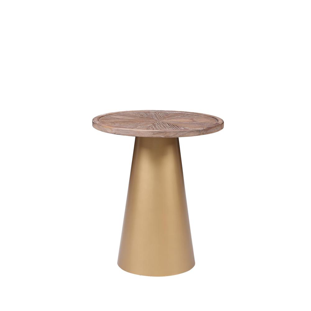 Patrick 23" Round Corner Table - Coffee Brushed/Gold. Picture 9