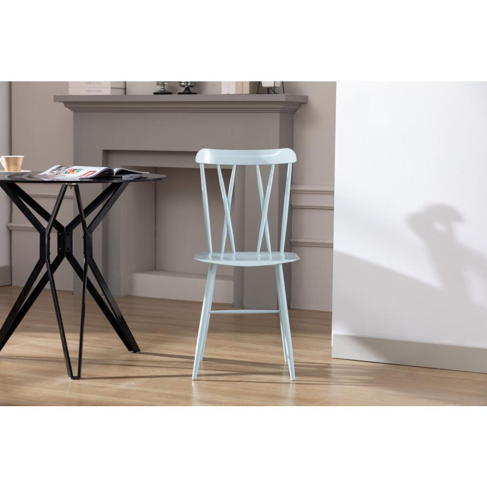 Savannah Light Blue Metal Dining Chair - Set of 2. Picture 17