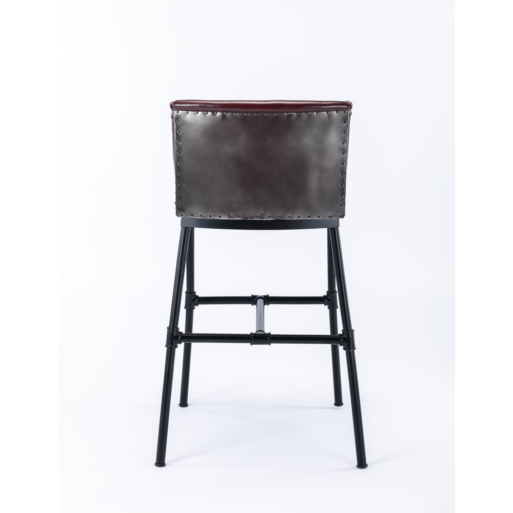 Parlor Faux Leather Adjustable Bar Stool - Burgundy. Picture 15