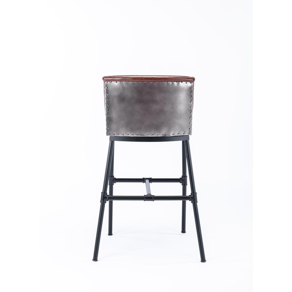 Parlor Faux Leather Adjustable Bar Stool - Desert Red. Picture 3