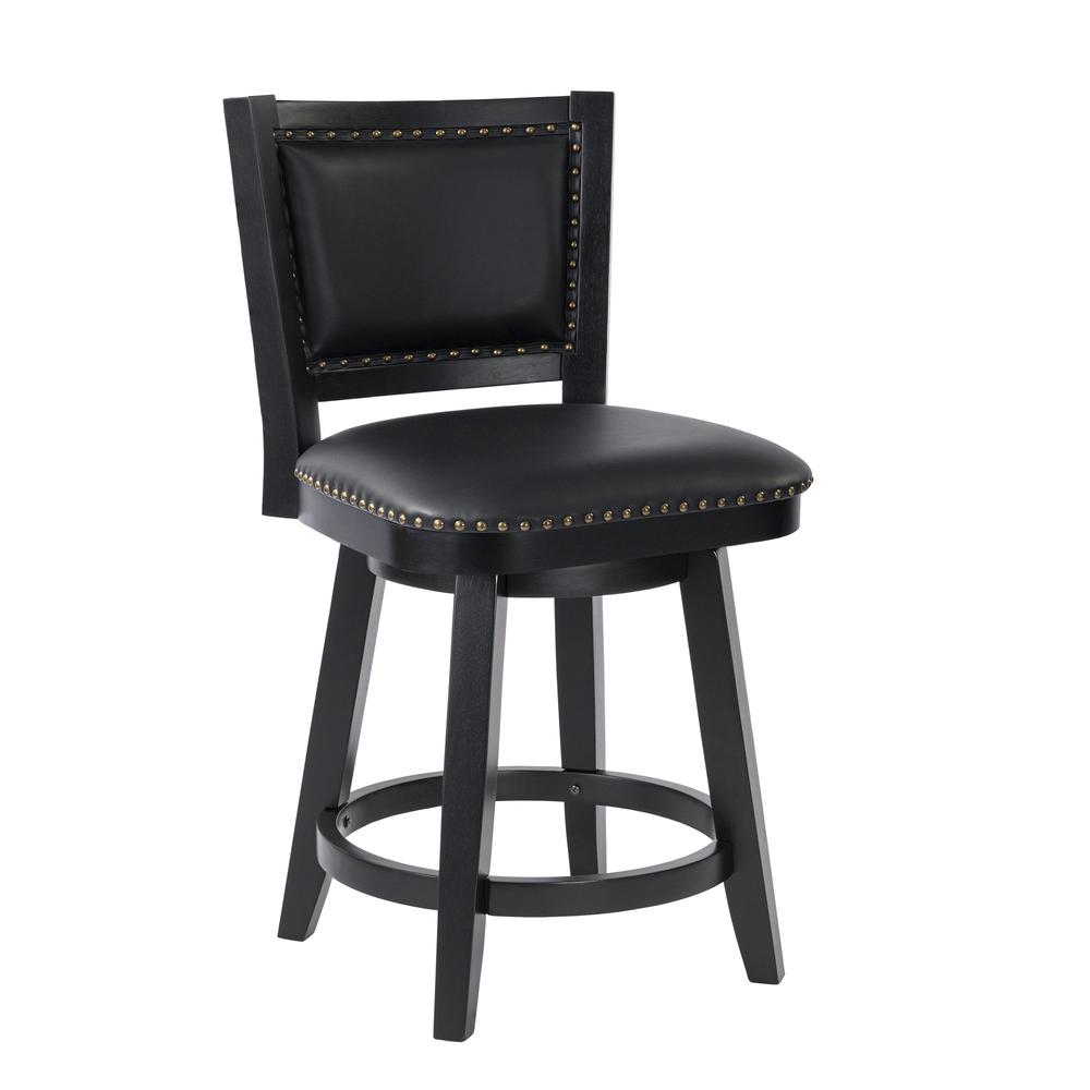 Broadmoor Counter Height Swivel Stool - Black. Picture 1