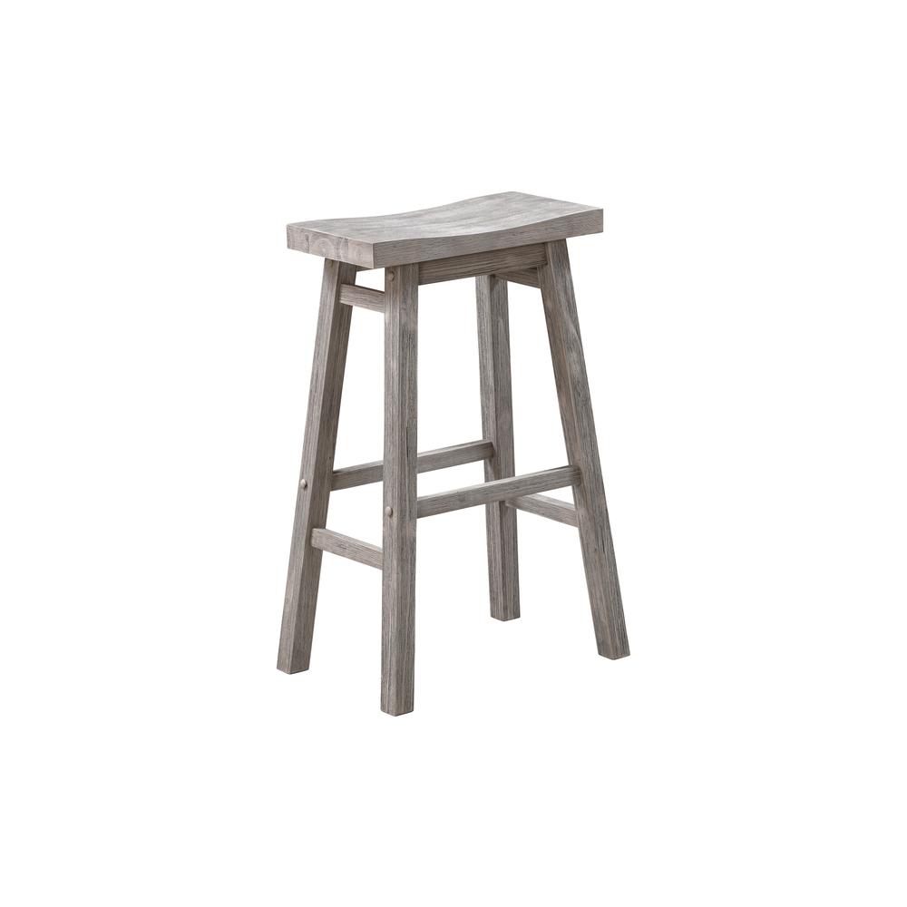 Sonoma Backless Saddle Bar Stools - Storm Gray Wire-Brush - Set of 2. Picture 1