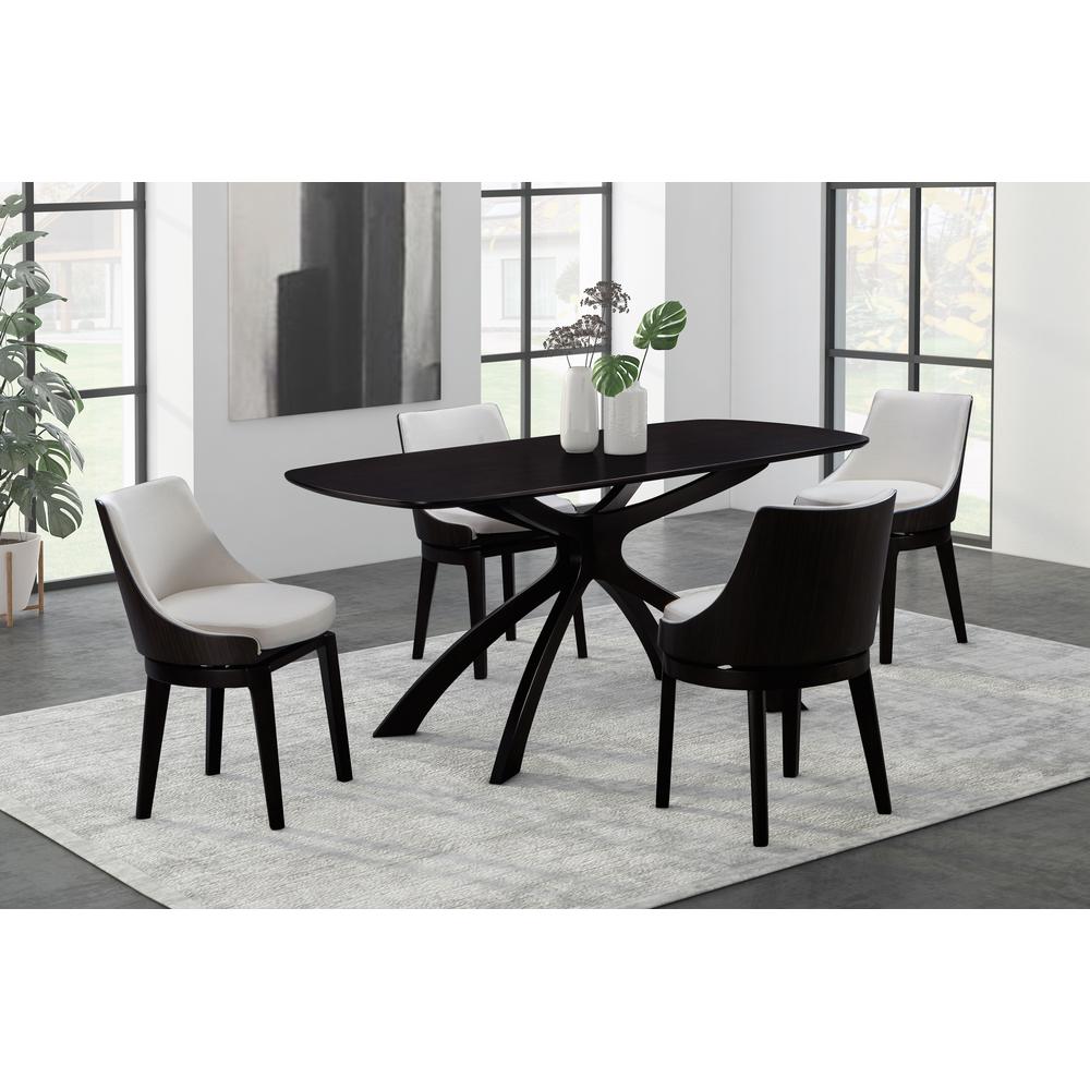 Orleans 63" Cozy Corner Dining Table - Black. Picture 7