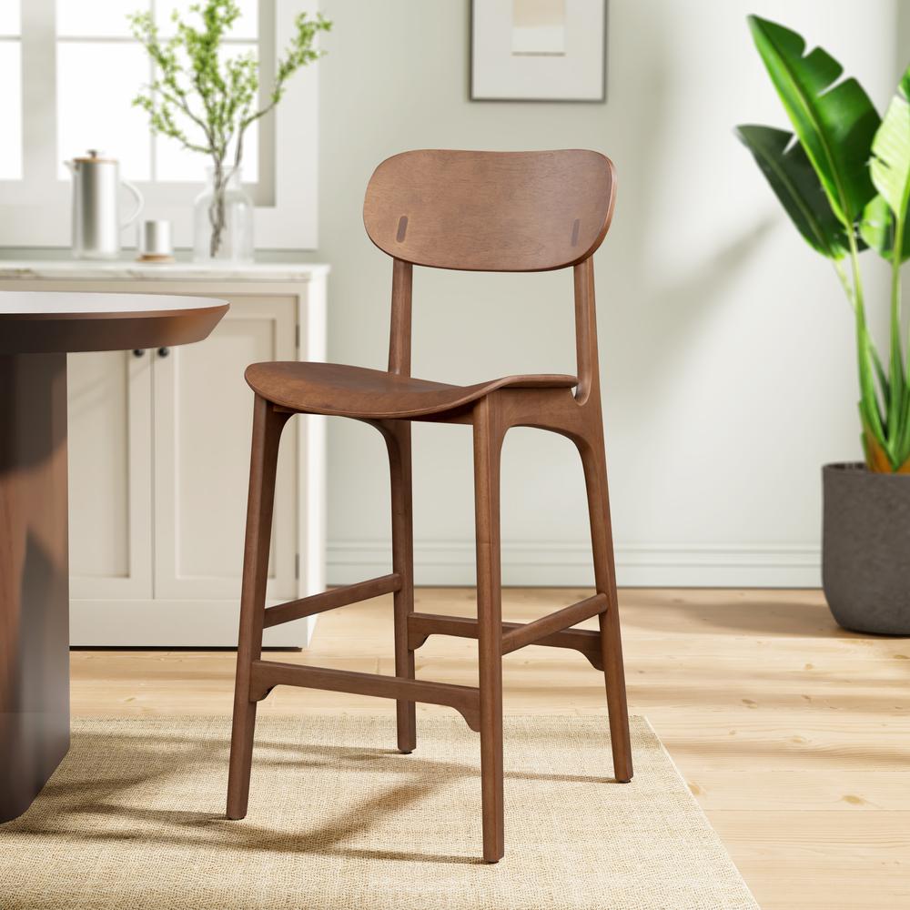 Solvang Wood Bar Stool- Brown Ale Finish. Picture 6