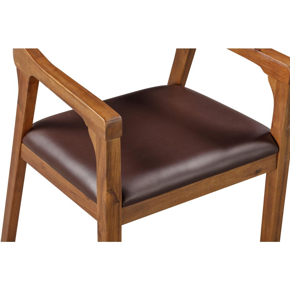 Rasmus Dining Armchairs - Chestnut Wire-Brush Finish - Set of 2. Picture 2