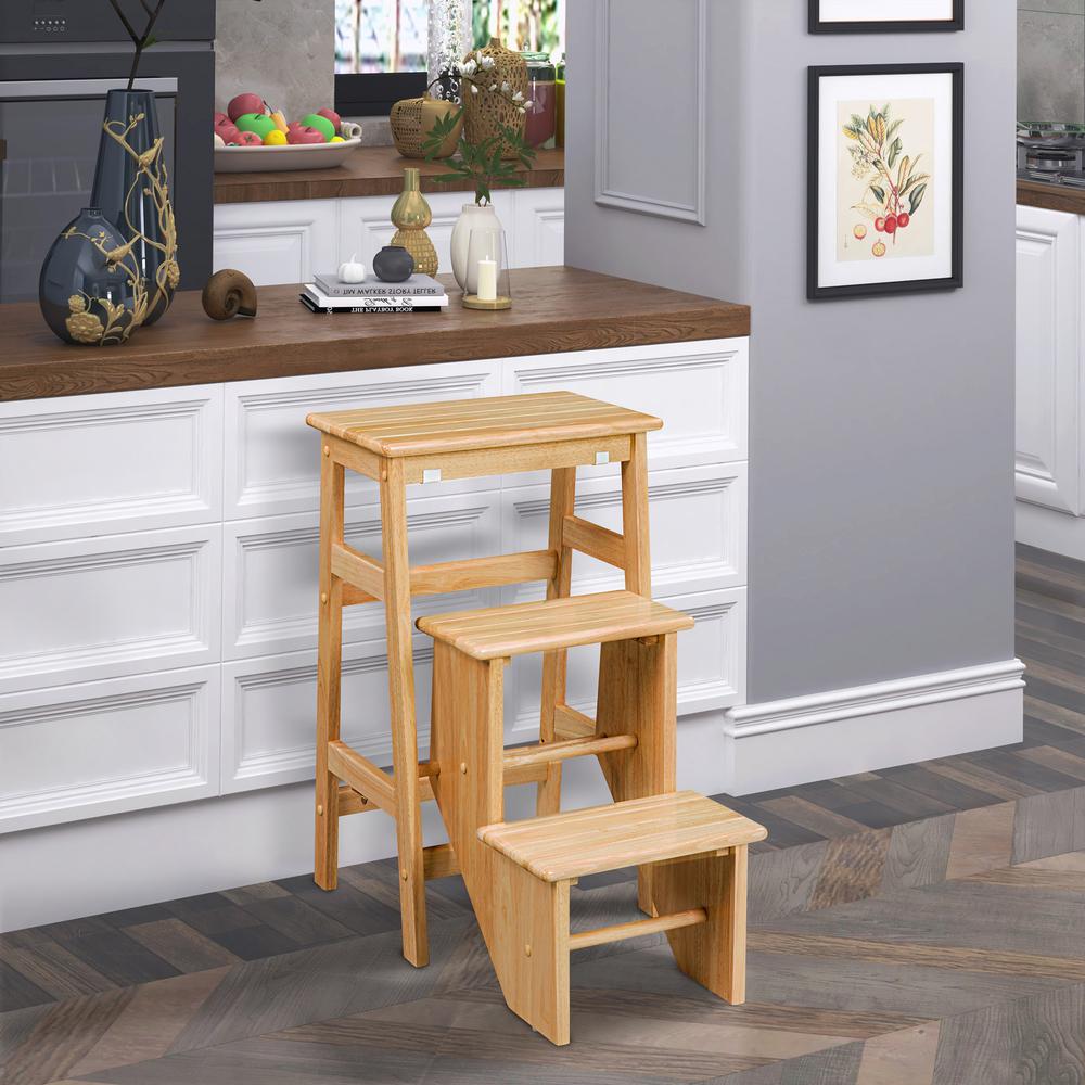Niko Folding 29" Step Stool - Natural. Picture 7