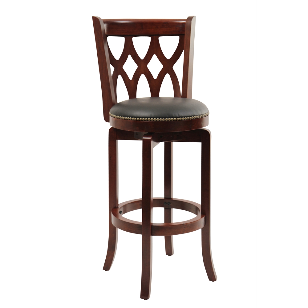 29" Cathedral Swivel Stool, Cherry. Picture 2
