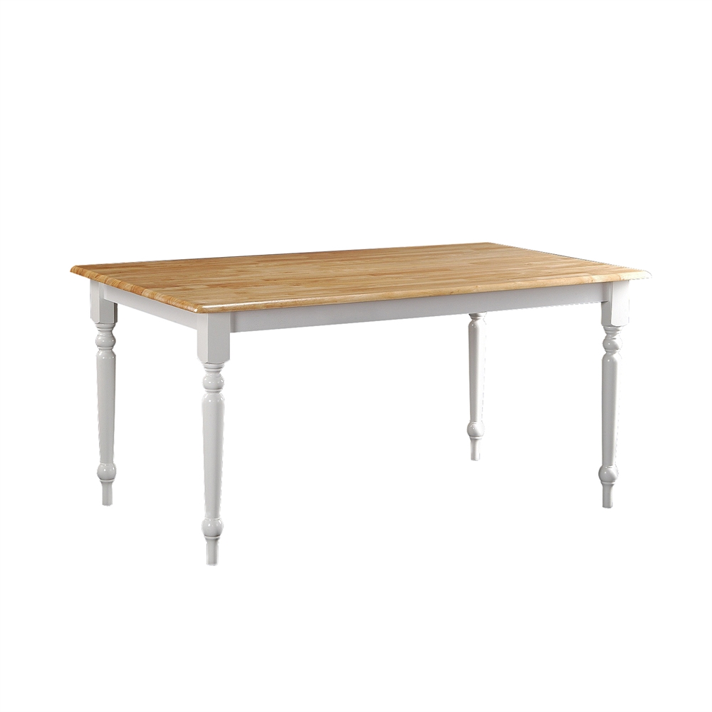 Windsor Farmhouse Dining Table - White/Natural. Picture 1