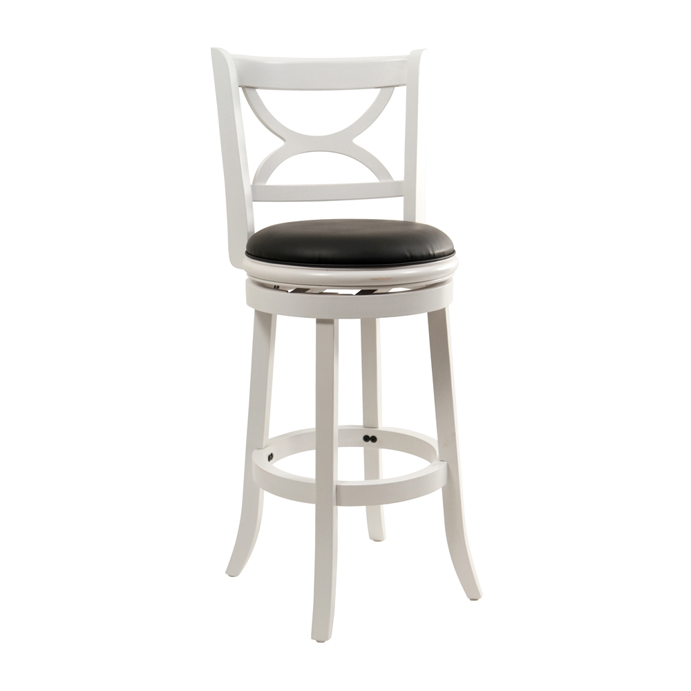 29" Florence Swivel Stool, Distressed White. Picture 1