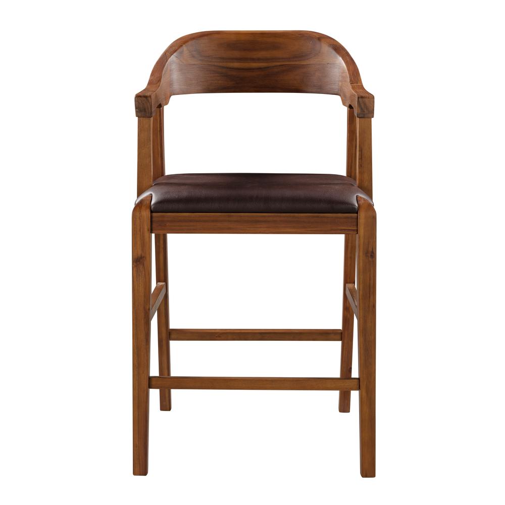 Rasmus Wood Counter Stool - Chestnut Wire-Brush Finish. Picture 3