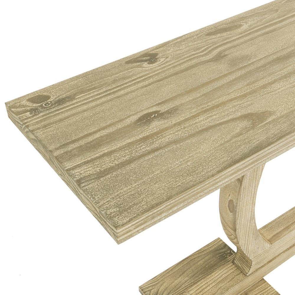 Zen Rectangular Pine Wood Console Table - Barnwood Sandblast. Picture 4