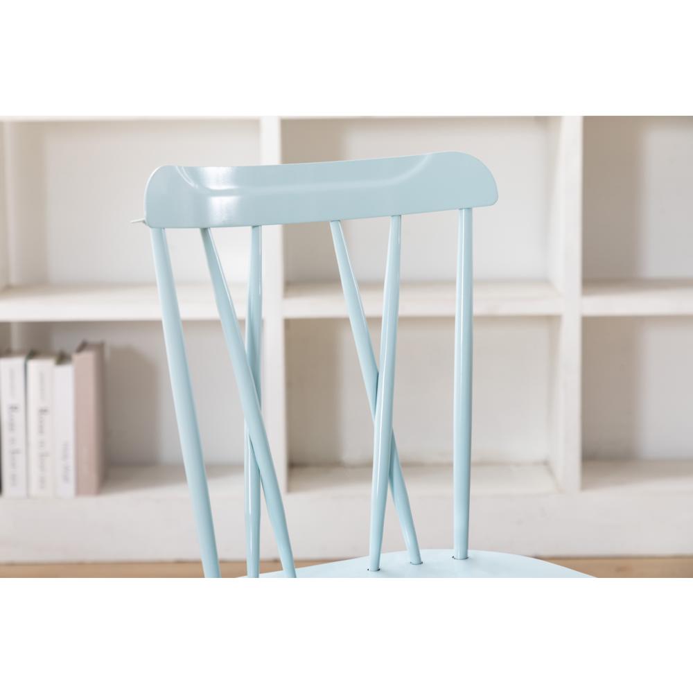 Savannah Light Blue Metal Dining Chair - Set of 2. Picture 9