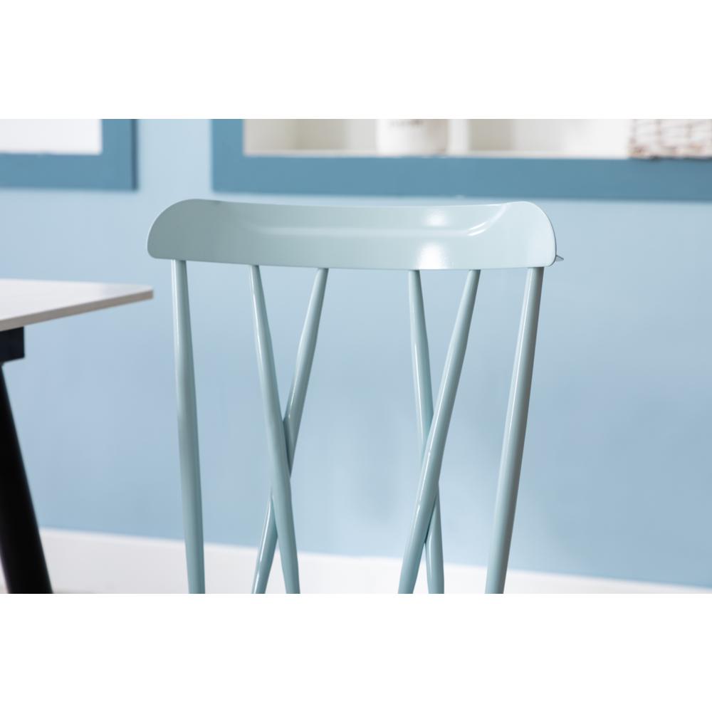 Savannah Light Blue Metal Dining Chair - Set of 2. Picture 4