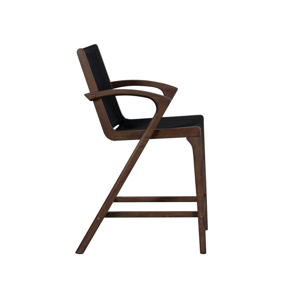 Luca Black Rope Bar Stool - Cappuccino Finish. Picture 2