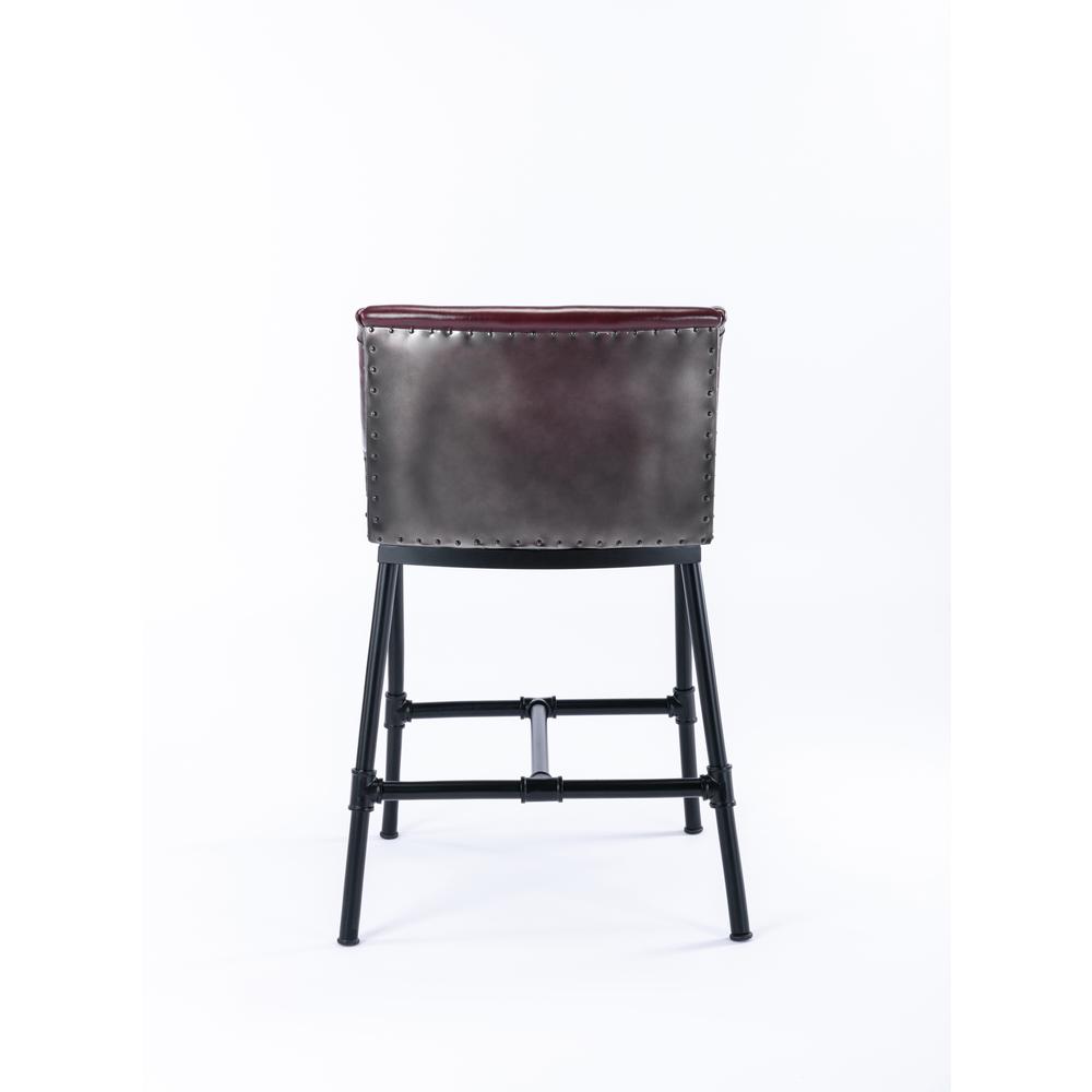 Parlor Faux Leather Adjustable Bar Stool - Burgundy. Picture 17