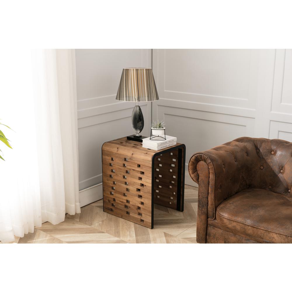 Parker End Table with Wireless Phone Charger, Natural. Picture 15
