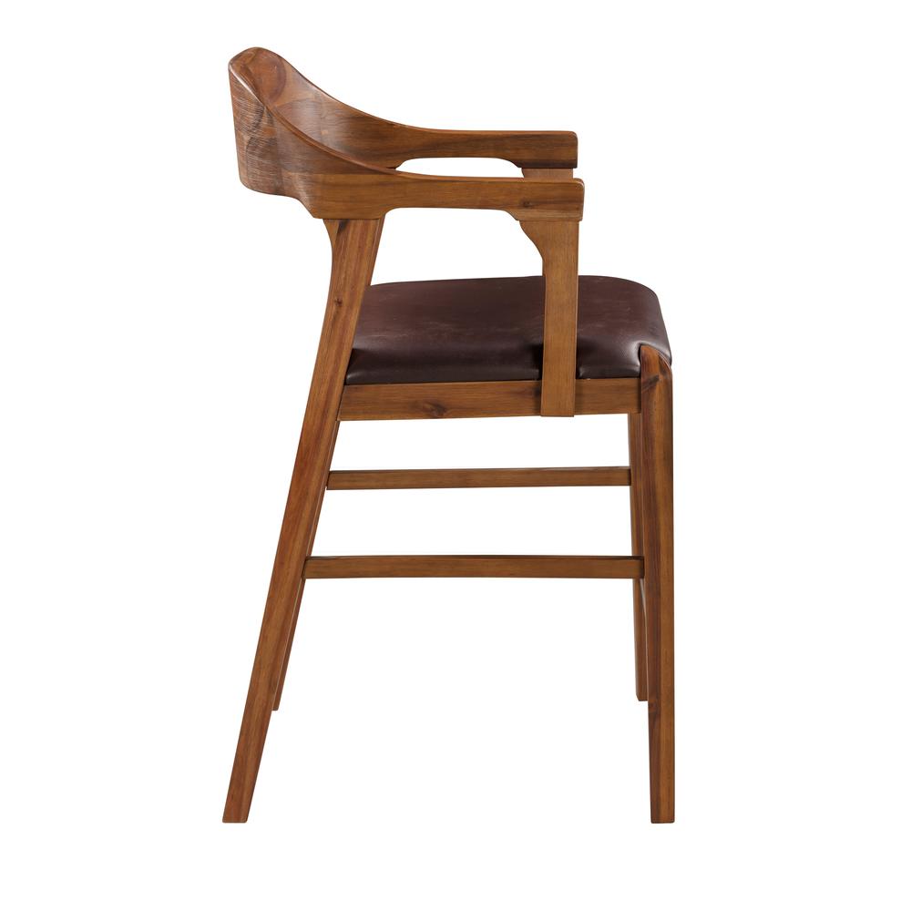 Rasmus Wood Counter Stool - Chestnut Wire-Brush Finish. Picture 4