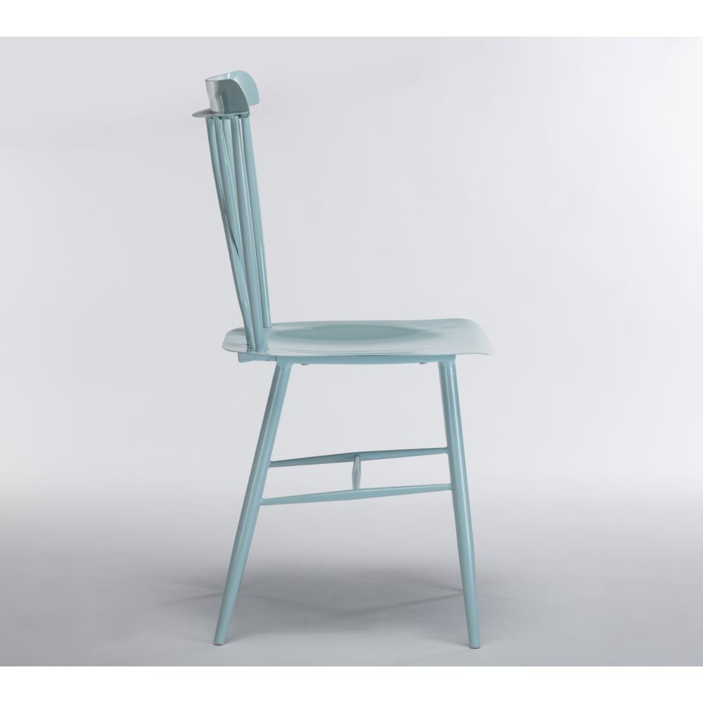 Savannah Light Blue Metal Dining Chair - Set of 2. Picture 15