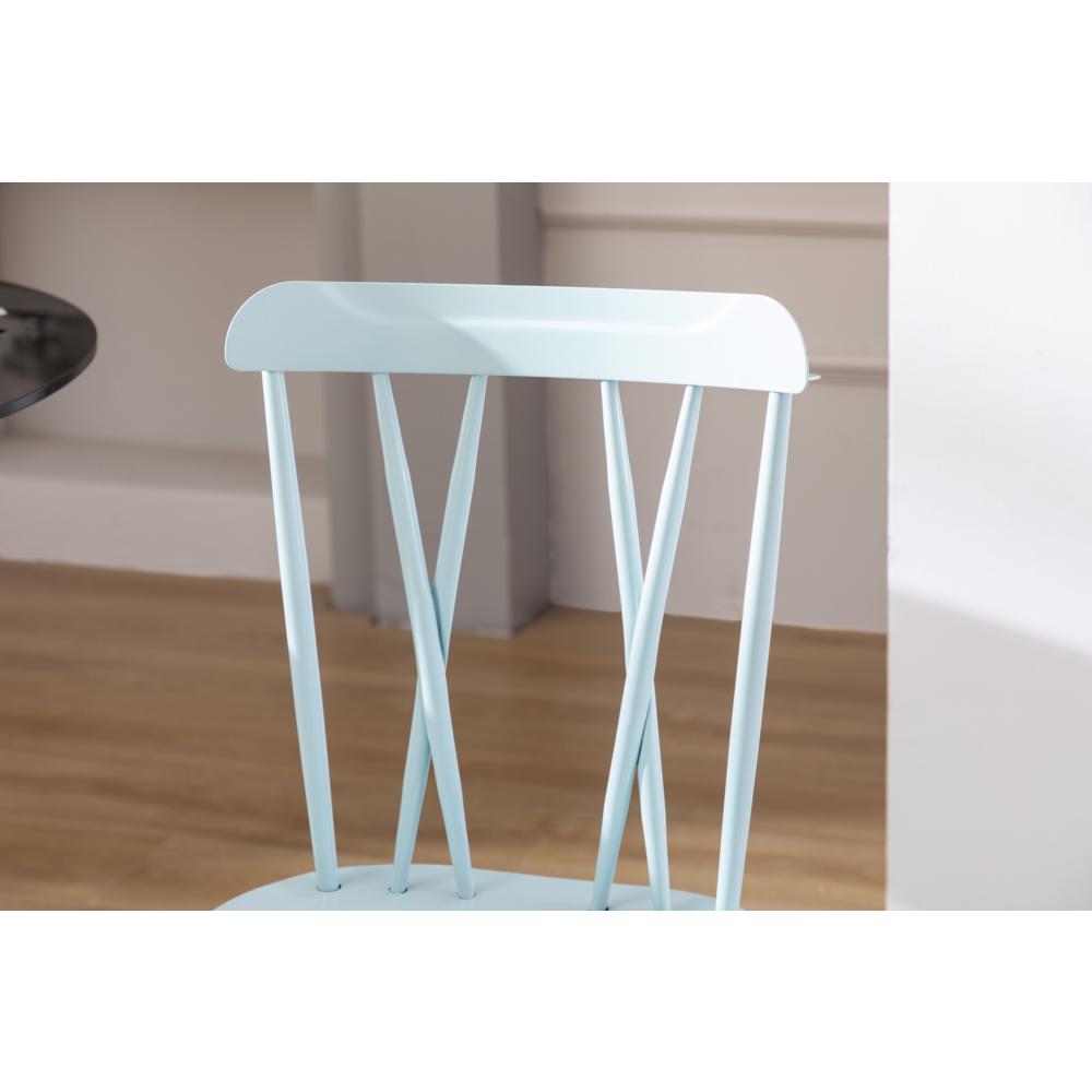 Savannah Light Blue Metal Dining Chair - Set of 2. Picture 12