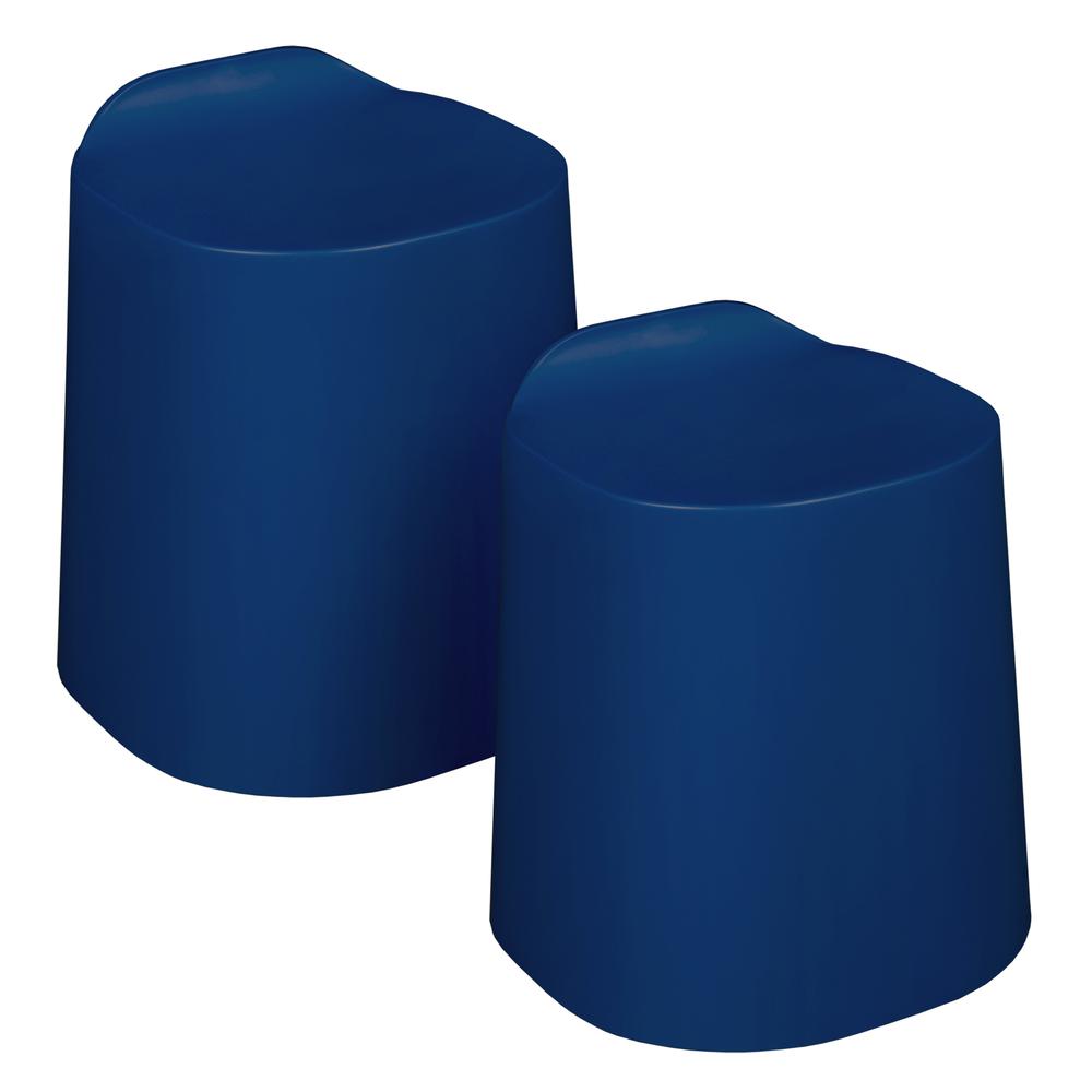 Regency Dott Plastic Stackable Stools (Set of 2)- Navy Blue. Picture 1