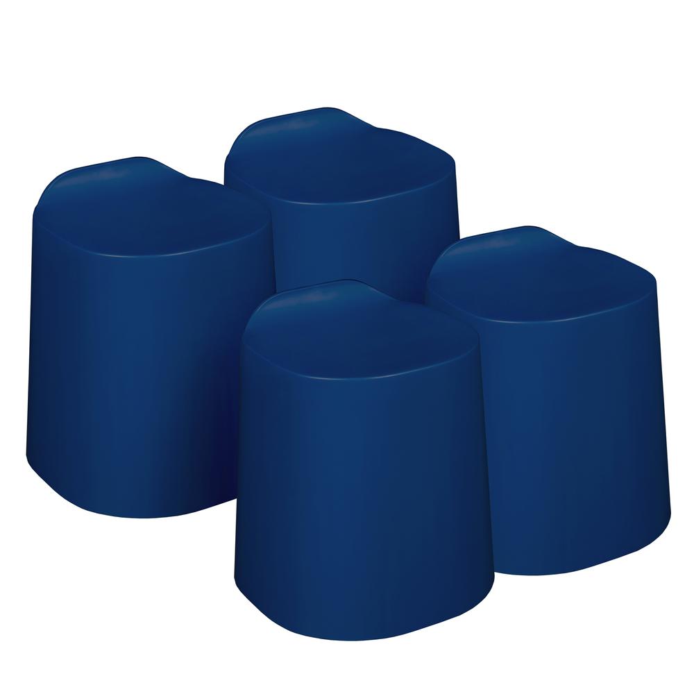 Regency Dott Plastic Stackable Stools (Set of 4)- Navy Blue. Picture 1