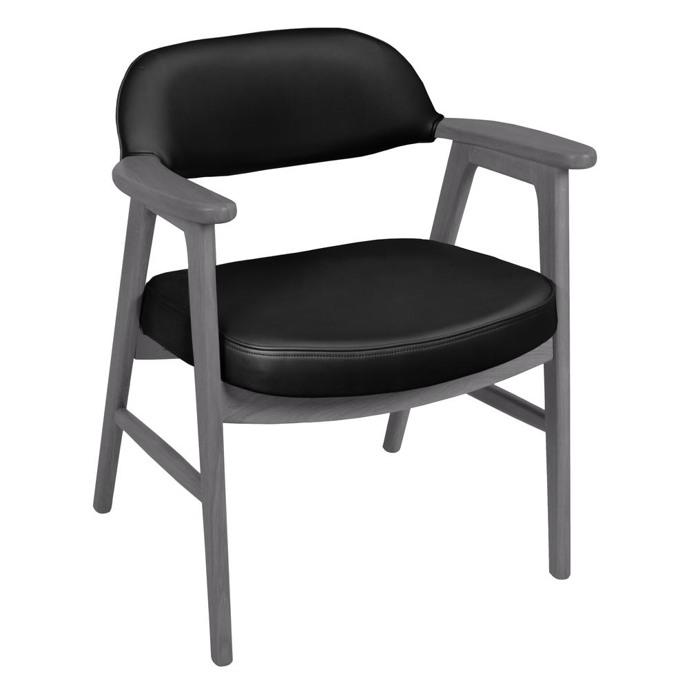 Regency 476 Mid-Century Modern Accent Chair- Grey & Black. Picture 1