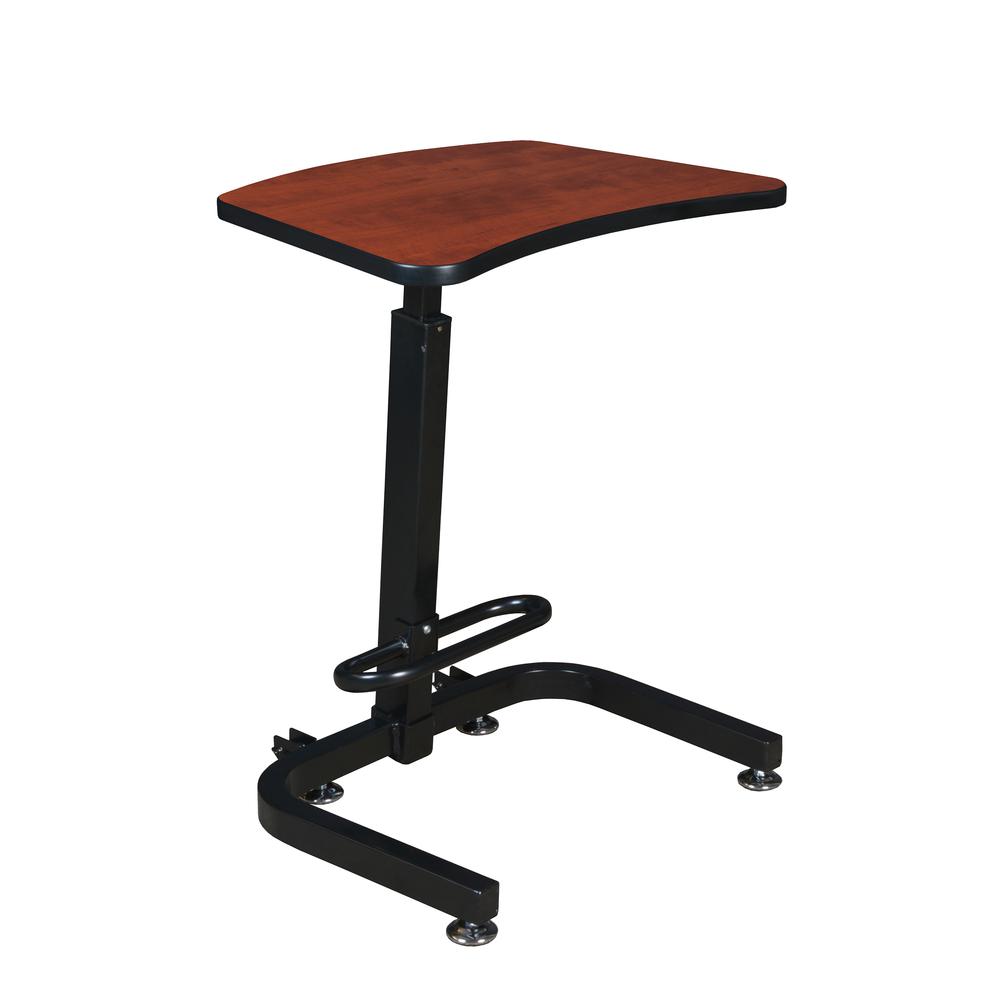Brody Sit-Stand Desk, Cherry. Picture 1