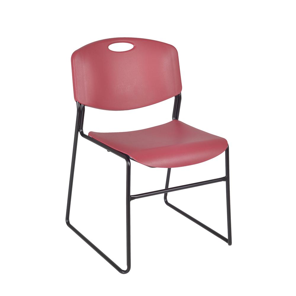 48" x 30" Flip Top Mobile Training Table- Cherry and 2 "M" Stack Chairs- Burgundy. Picture 2