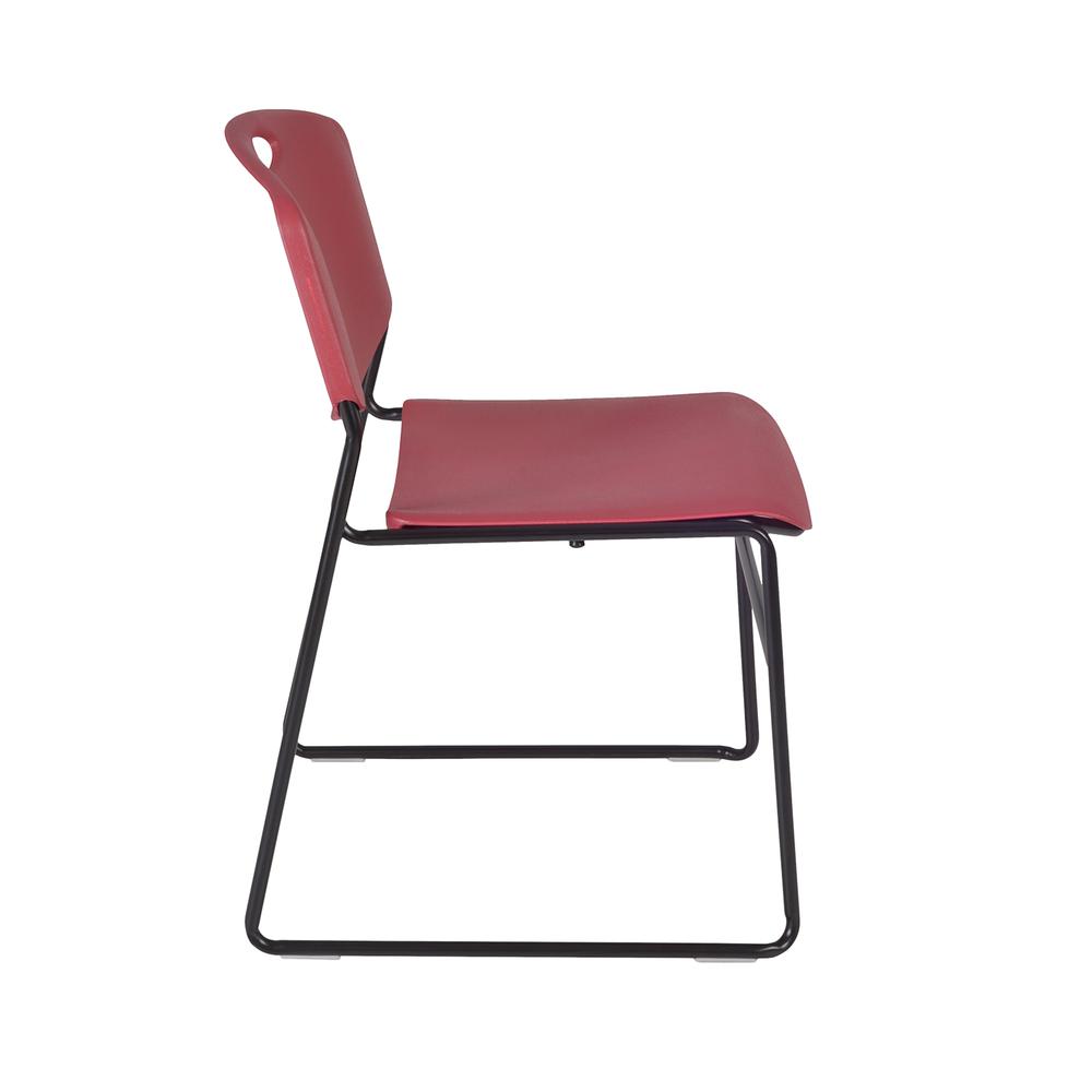 48" x 30" Flip Top Mobile Training Table- Cherry and 2 "M" Stack Chairs- Burgundy. Picture 4