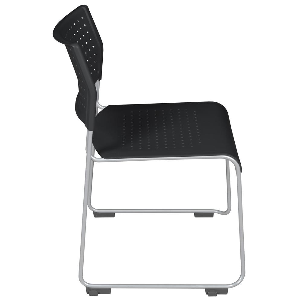 Eris Stack Chair (20 pack)- Black/ Chrome. The main picture.