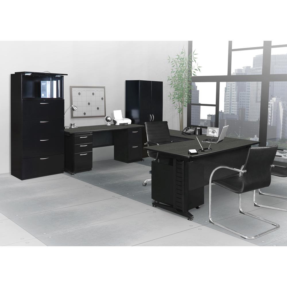 Regency Fusion 60 x 24 in. Teachers Desk with Double Pedestal Drawer Unit. Picture 4