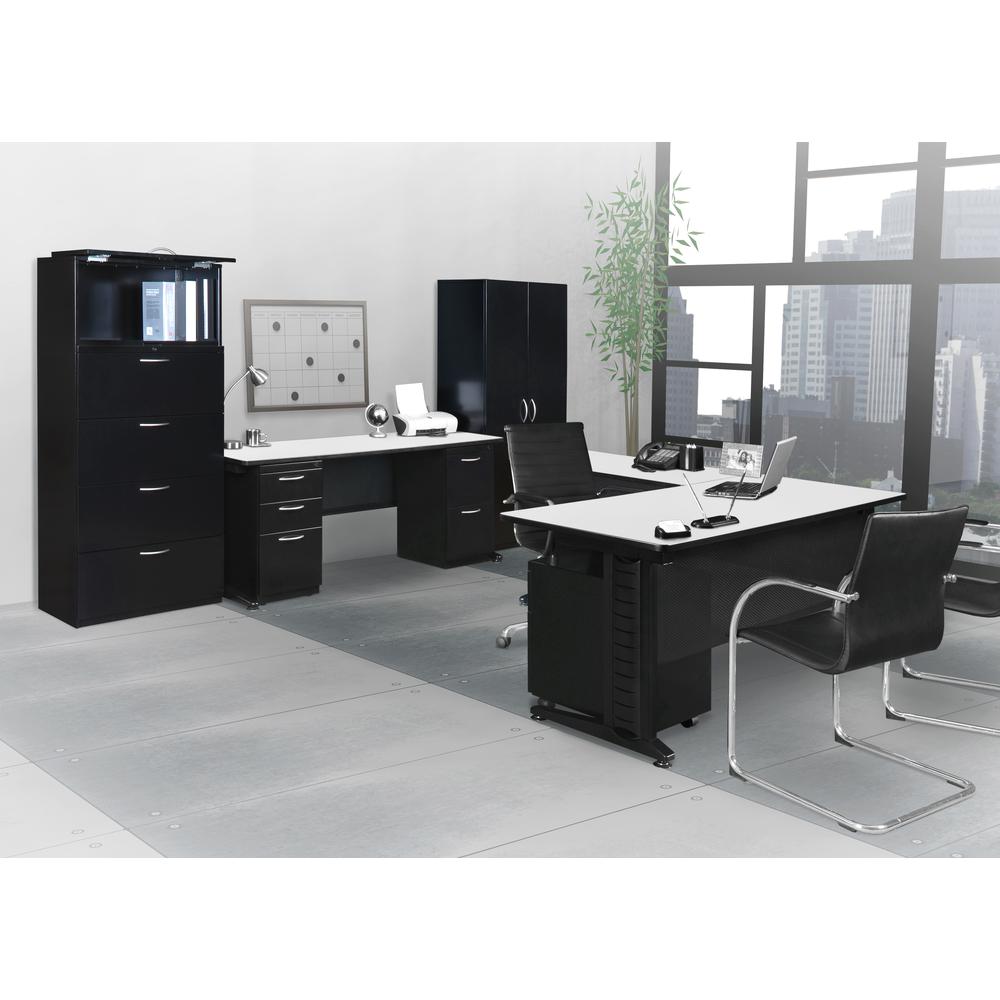 Regency Fusion 66 x 24 in. Teachers Desk with Double Pedestal Drawer Unit. Picture 10