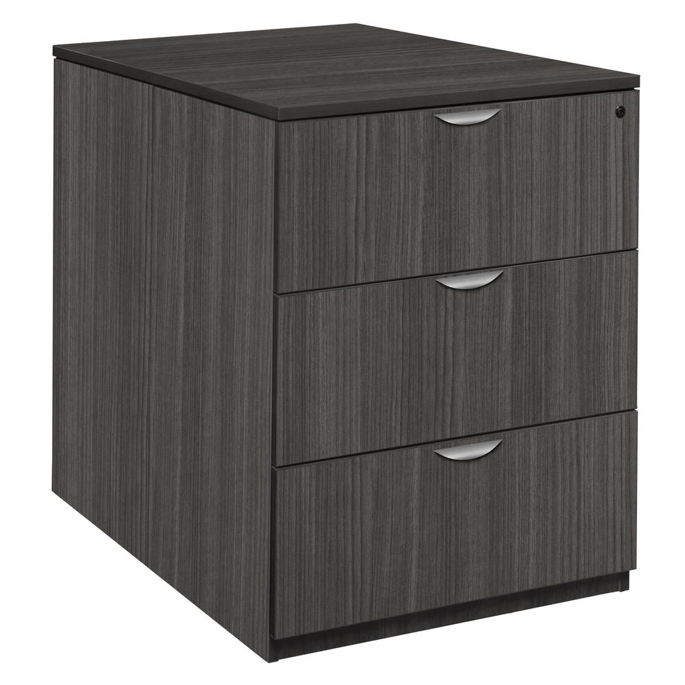 Legacy Stand Up Back to Back Lateral File/ Desk- Ash Grey. Picture 1