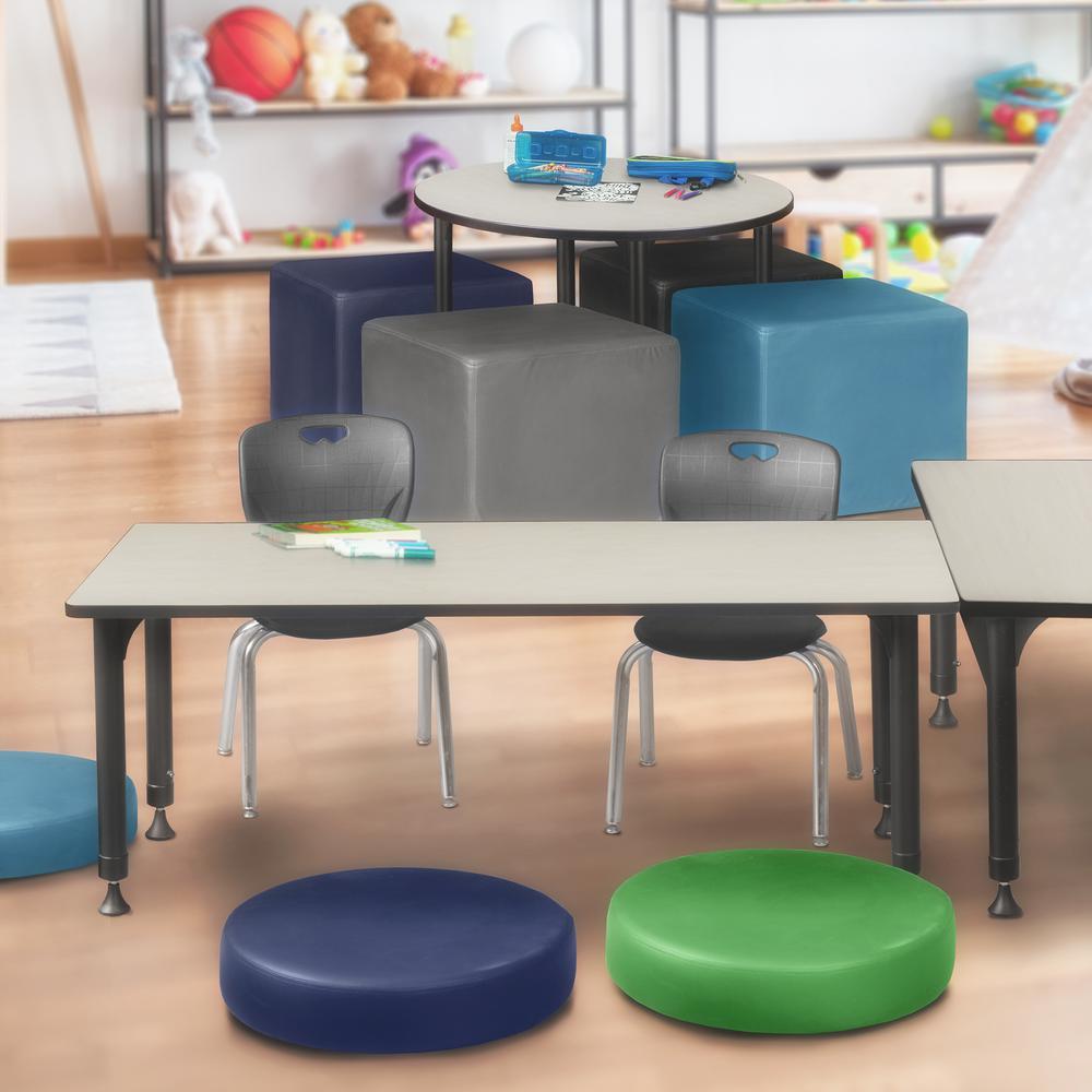 Kee 66" x 30" Height Adjustable Classroom Table - Maple & 2 Andy 12-in Stack Chairs- Black. Picture 7
