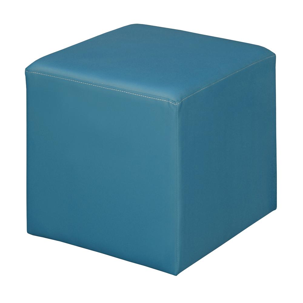 Aurora Curved Ottoman- Peacock Teal. Picture 1