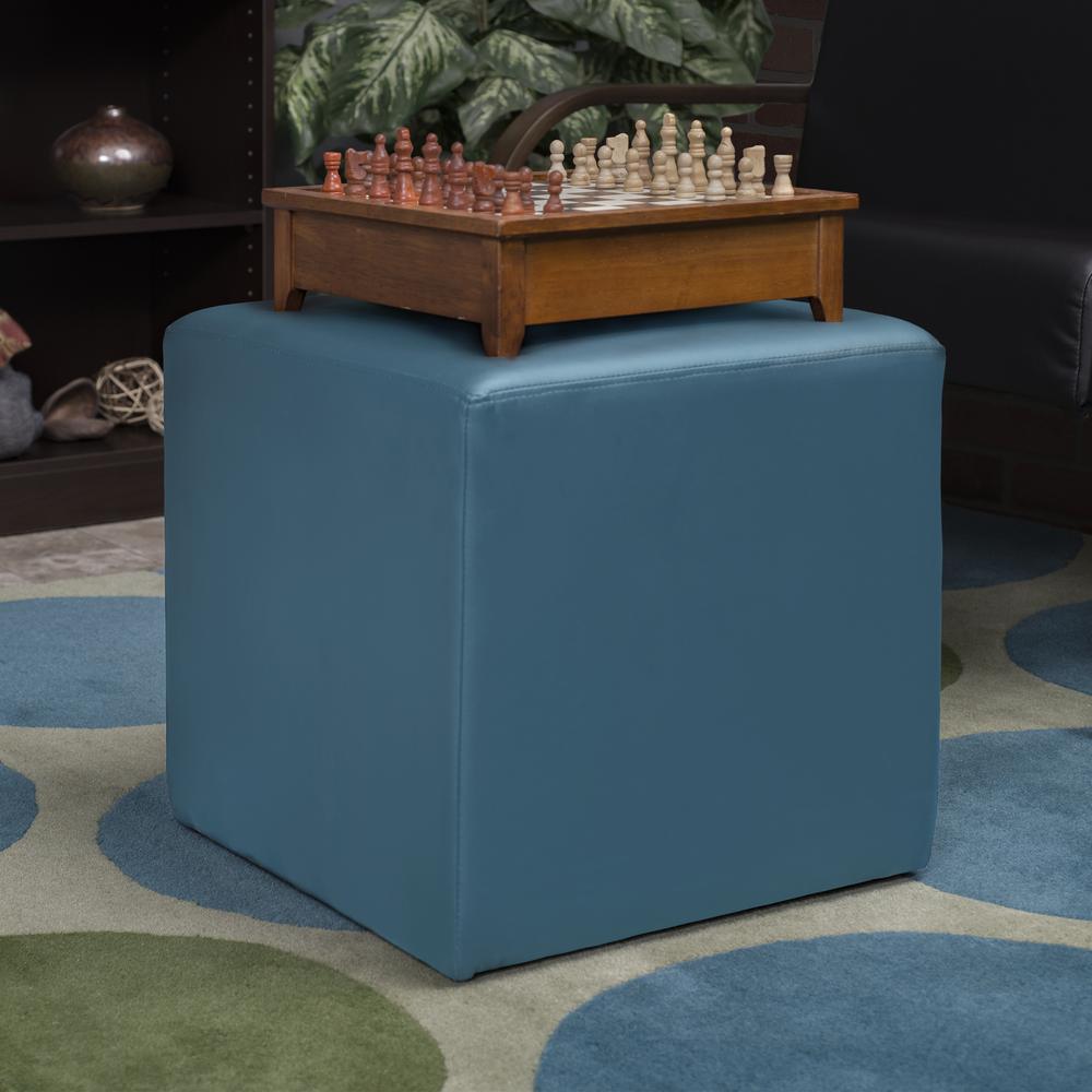 Aurora Curved Ottoman- Peacock Teal. Picture 3