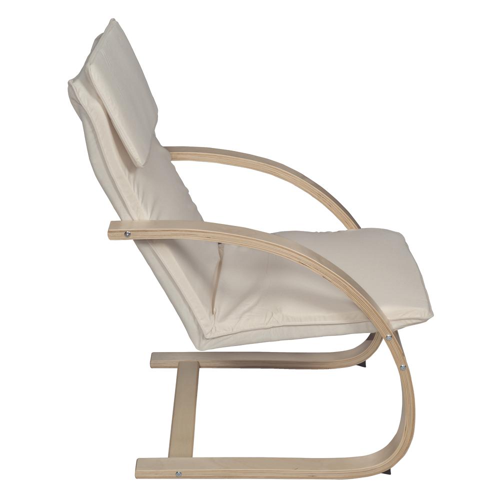 Mia Bentwood Reclining Chair- Natural/ Beige. Picture 4