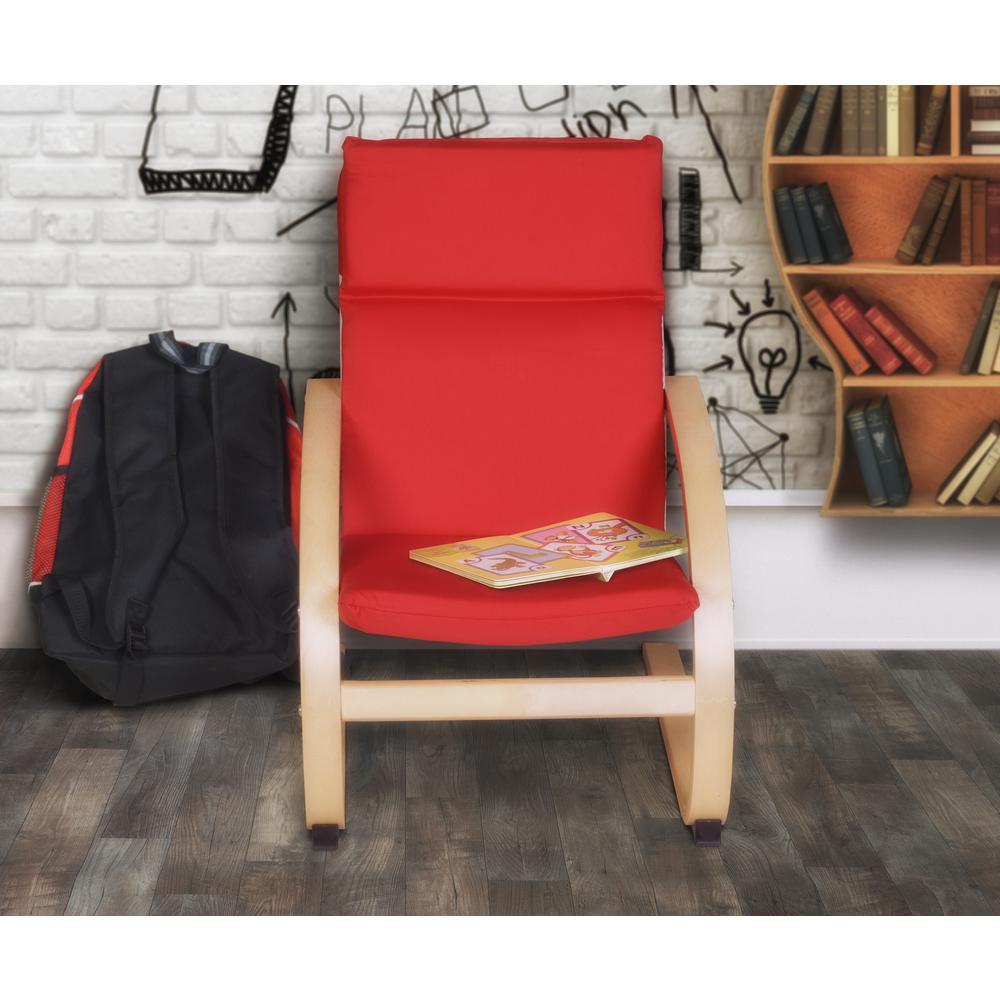 Niche Mia Bentwood Children's Reclining Chair - Natural/ Red. Picture 5