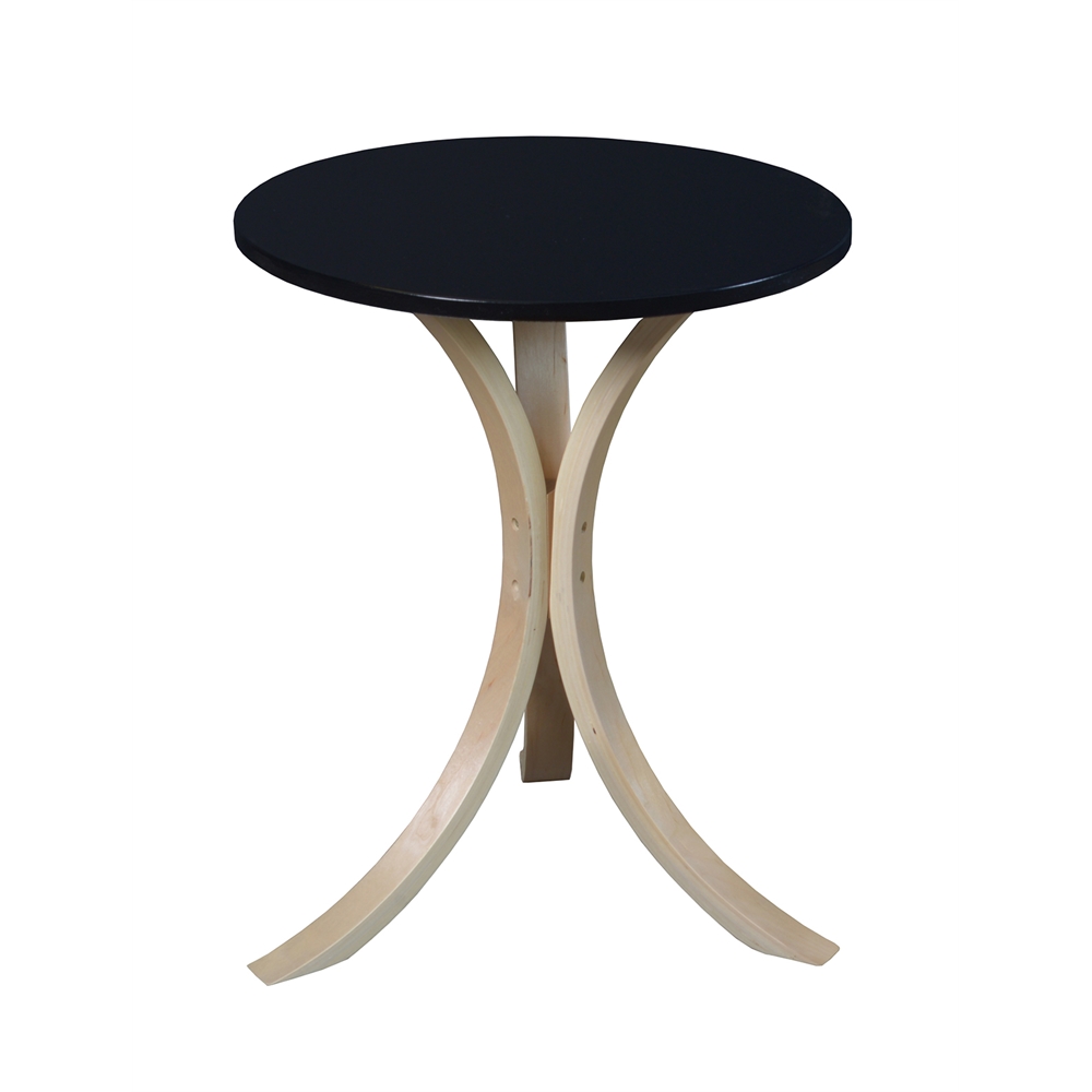 Mia Bentwood Side Table- Natural and Black. Picture 1