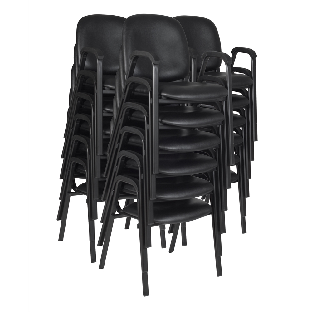 Ace Vinyl Stack Chair (18 pack)- Black. Picture 1