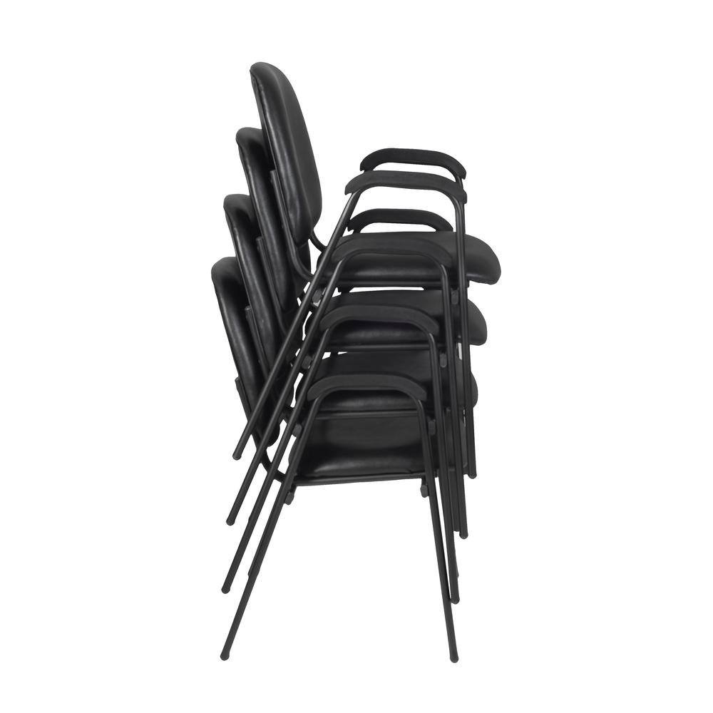 Ace Vinyl Stack Chair (4 pack)- Black. Picture 2