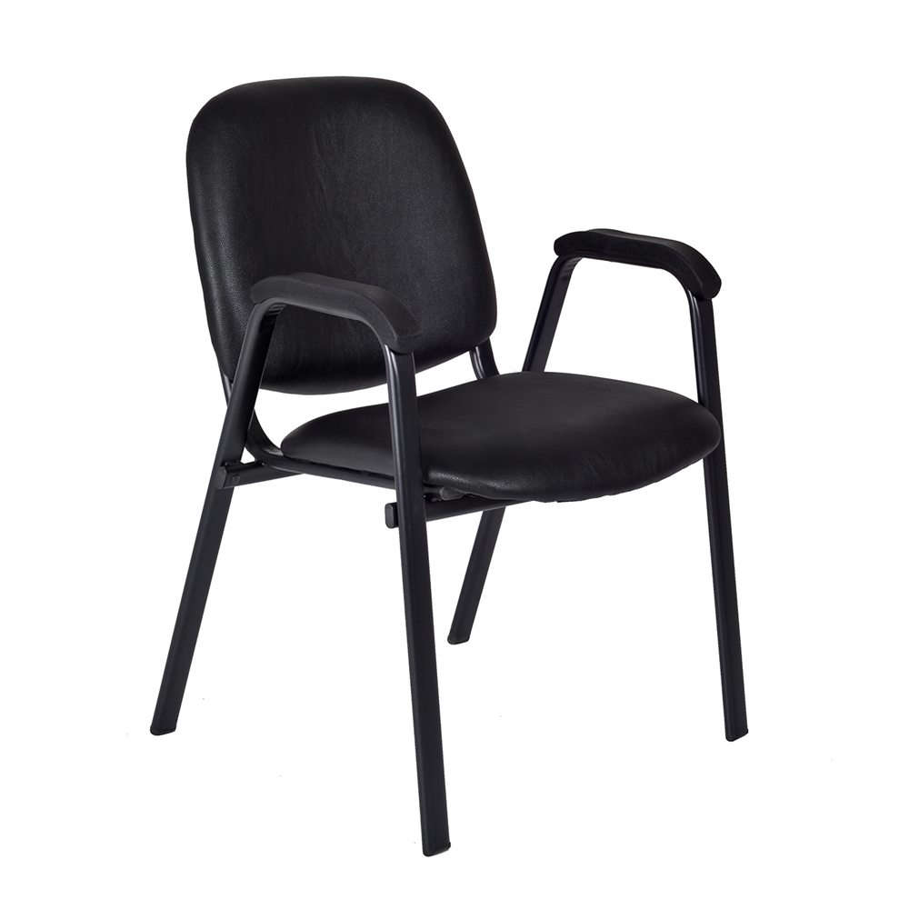 Ace Vinyl Stack Chair (18 pack)- Black. Picture 2