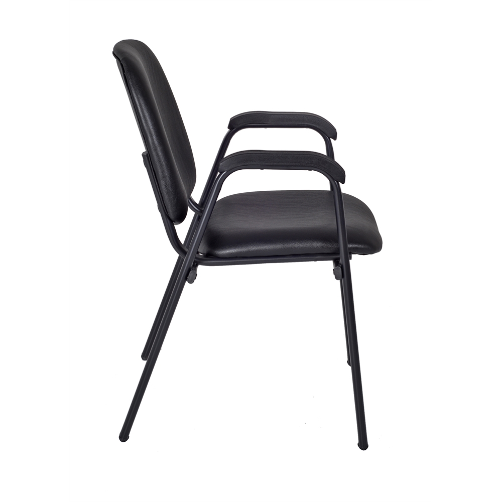 Ace Vinyl Stack Chair- Black. Picture 3
