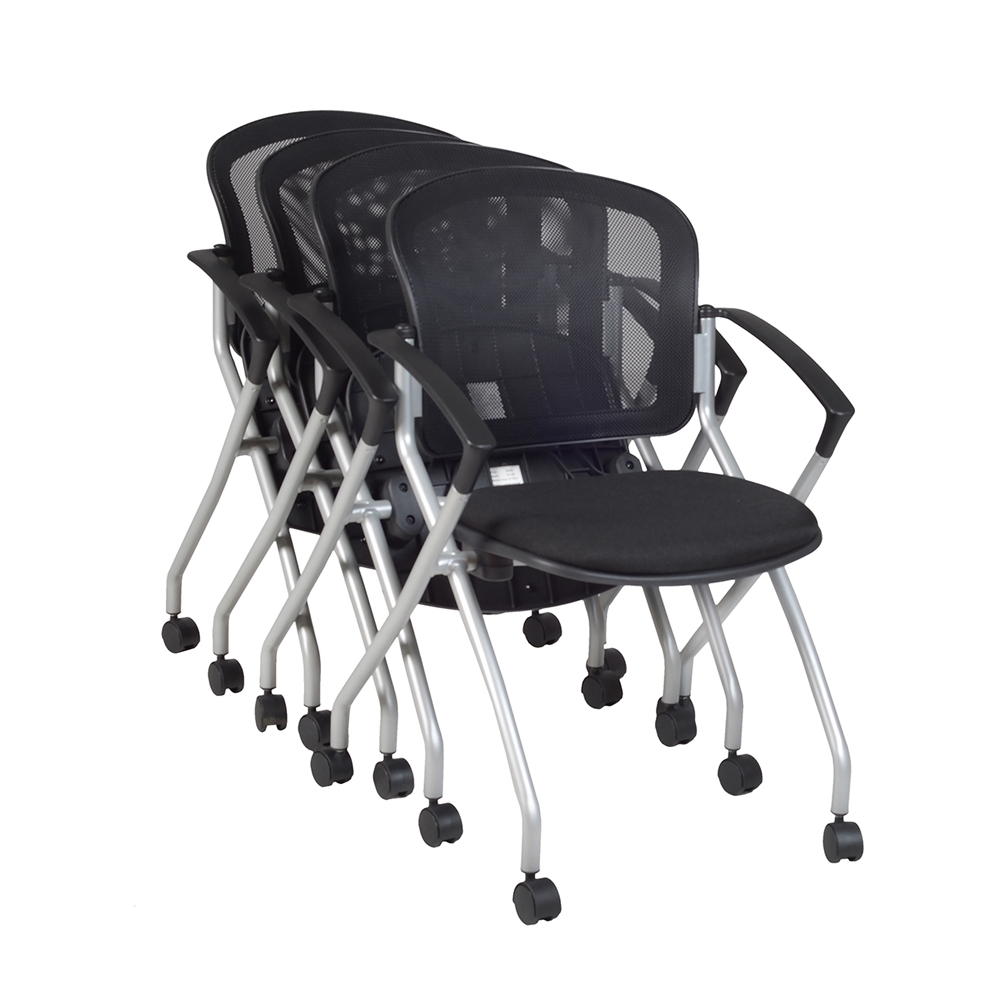 Cadence Nesting Chair (4 pack)- Black. Picture 1