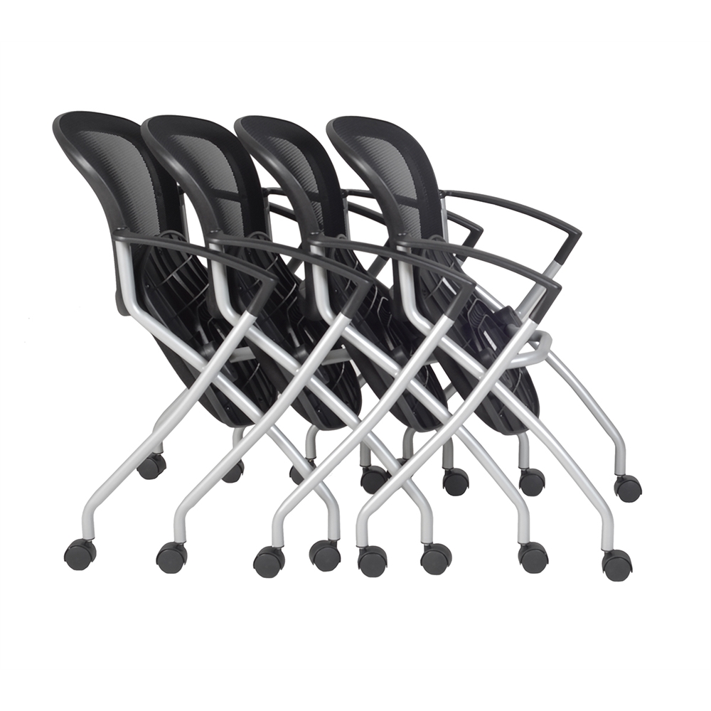 Cadence Nesting Chair (4 pack)- Black. Picture 4