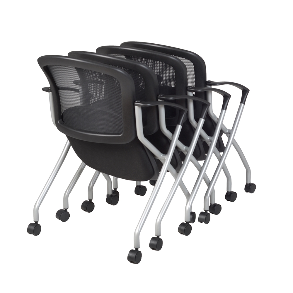 Cadence Nesting Chair (4 pack)- Black. Picture 3
