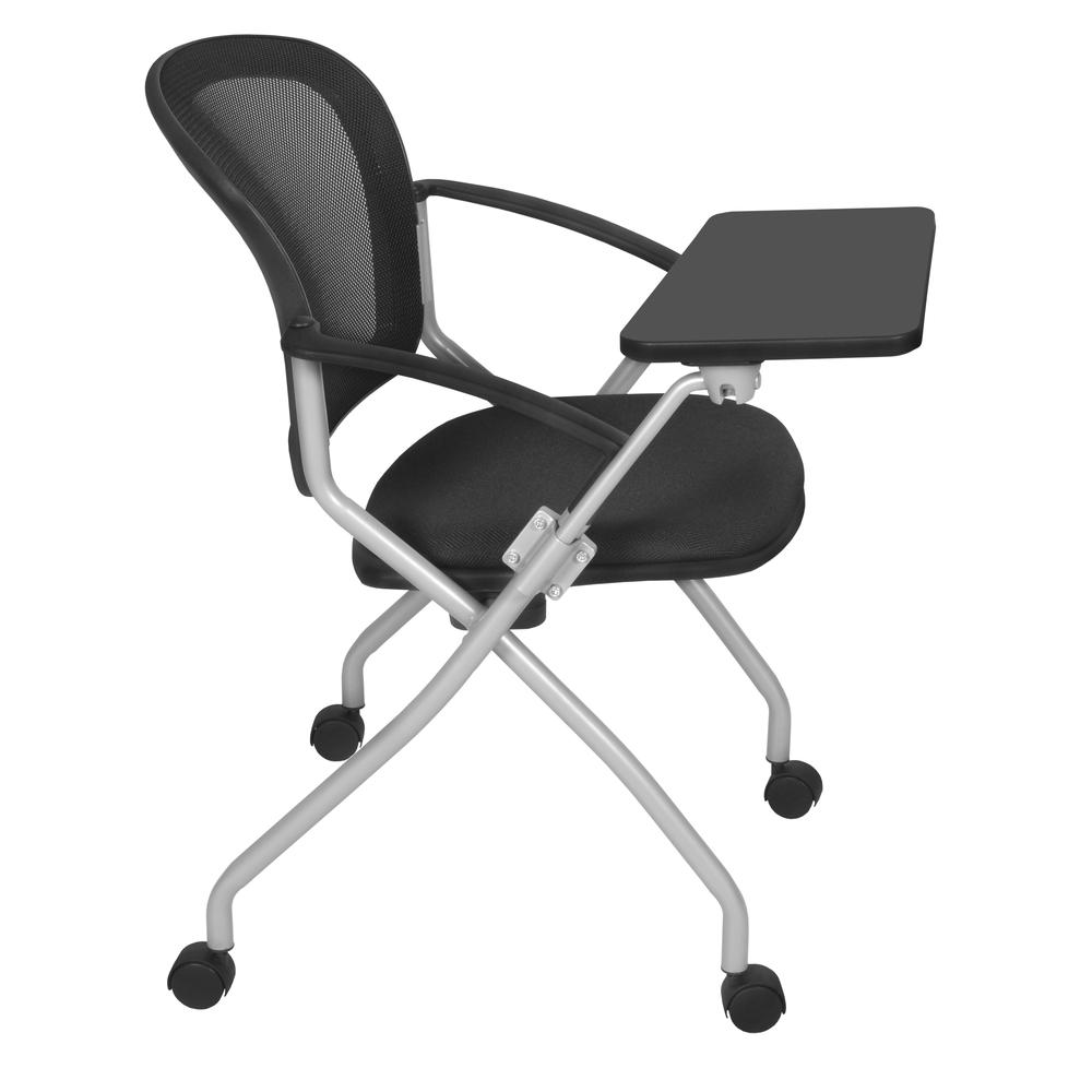 Cadence Nesting Chair with Tablet Arm - Black. Picture 3