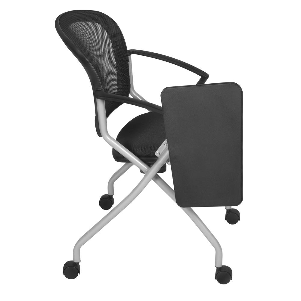 Cadence Nesting Chair with Tablet Arm - Black. Picture 4