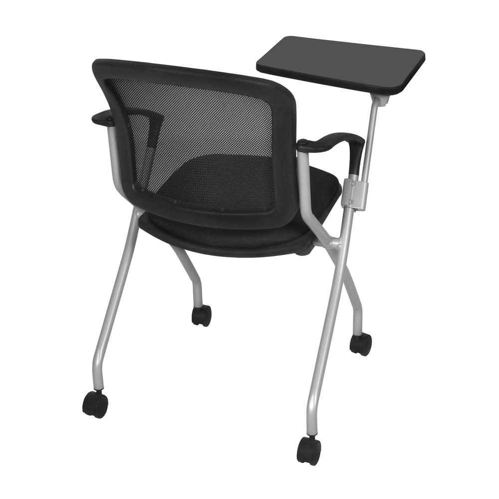 Cadence Nesting Chair with Tablet Arm - Black. Picture 5